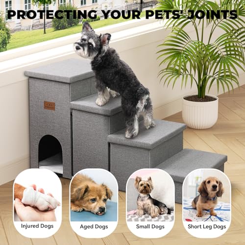 Dog Stairs with Storage (Grey With Condo / 4)