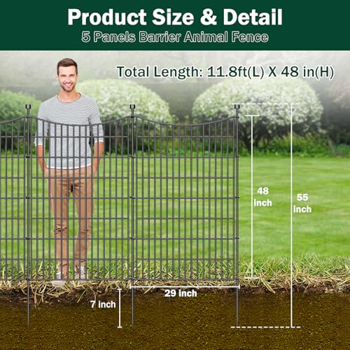 No Dig Dog Fence Outdoor for Yard (48 in(H) X 11.8 ft(L))