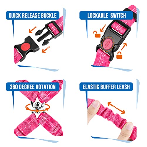 Double Dog Car Seat Belt (Fluorescent Pink)