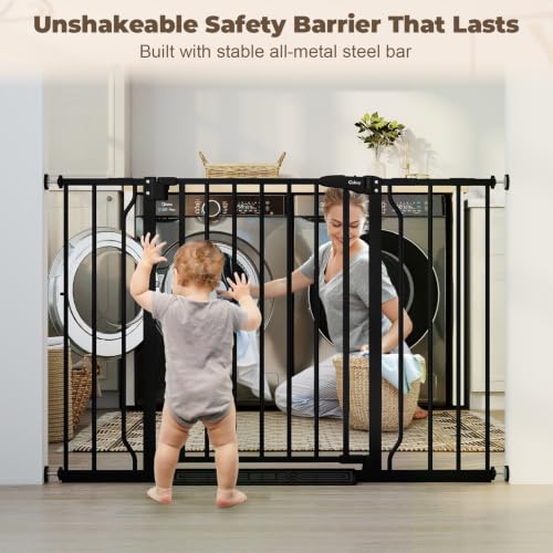 29" 45" Baby Gate for Stairs & Doorways (Black / 29-45"Wide, 30"Tall)