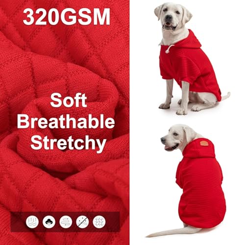 Dog Hoodies Sweater for Small Dogs (Red / S (Back: 12",Chest: 16", Neck: 10"))