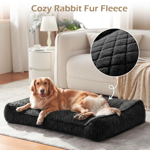 Extra Large Orthopedic Dog Beds Large Sized Dog (XXL(48"L x 34.5"W x 10"Th) / Black)