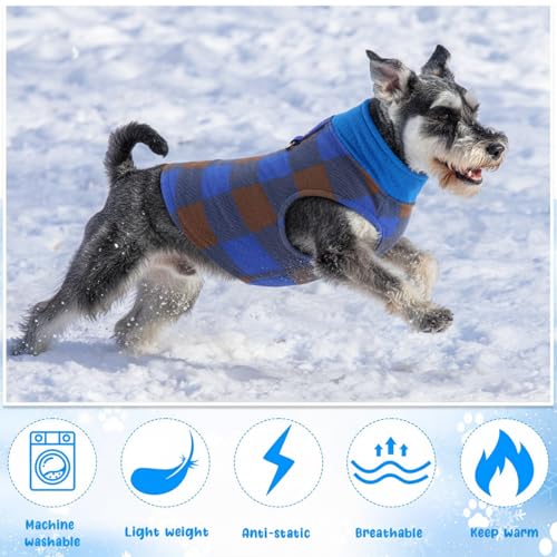 10 Pack Large Dog Sweater Fleece Pet Dog Plaid Clothes Winter (L / Bright)