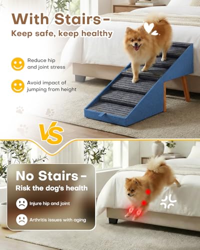 Dog Ramp for Bed & Couch (21.06" H-Blue)