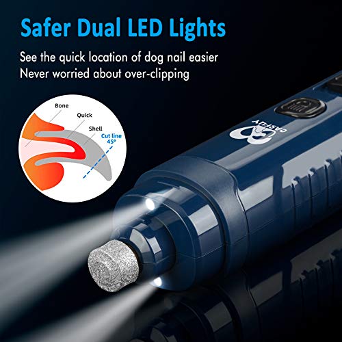 Dog Nail Grinder with 2 LED Light (Dark Blue)