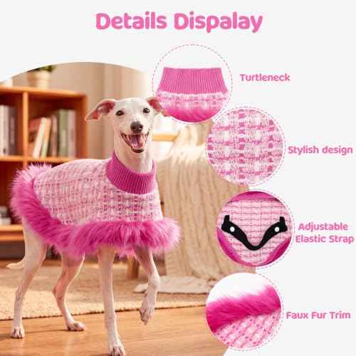 Pink Dog Sweater Cloak (Medium(Back Length 12") / Pink)