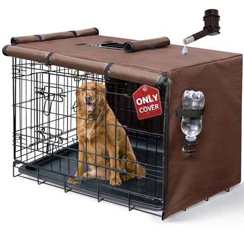 Dog Crate Cover (36.0"L x 23.0"W x 25.0"H / Brown)