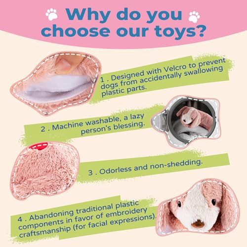 Heartbeat Toy Puppy Heartbeat Stuffed Toy for Dog Calming Aid (Pink)