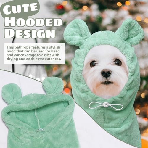 Dog Bathrobe Super Absorbent Towel Robe (Light Green / X-Large)