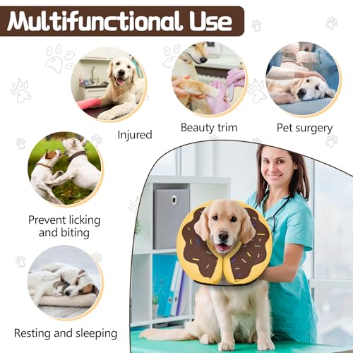 Inflatable Dog Cone (Donut Brown / M(12"-15"))
