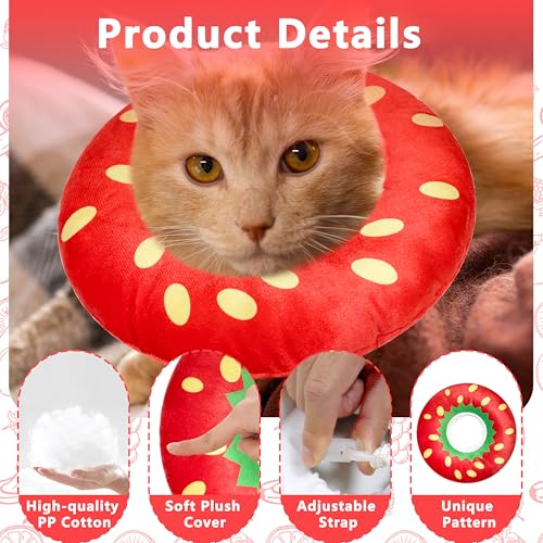Cat Cone Collar Soft (Strawberry / Medium)
