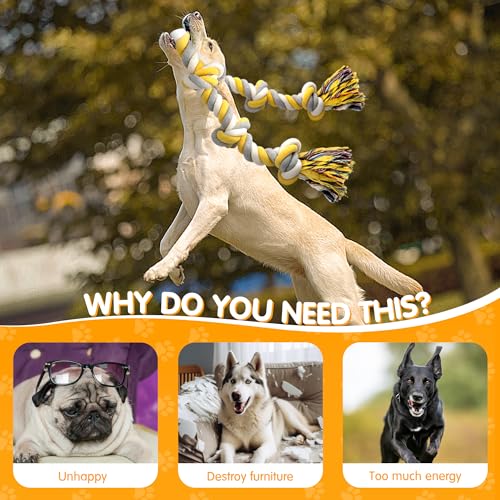 XXL 6 Knot Dog Rope Toy for Large Dogs Aggressive Chewers 40in Long Heavy Duty Rope Toy Almost Durable Dog Tug Toy Puppy Cotton