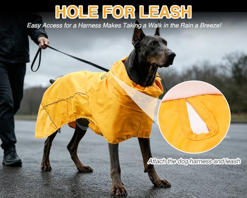 Dog Raincoat with Hood (yellow (Mesh Lining) / 2XL)