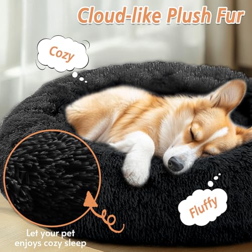 Dog Bed Calming Anti (27" / Pure Black)