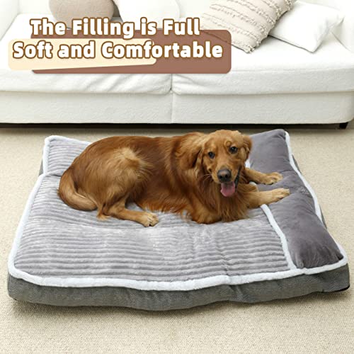 Dog Bed for Large Dogs (Gray / Medium:(31"L x 25"W x 3"Th))