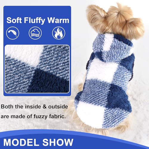 Dog Sweaters for Small Dogs (X-Small (Chest 12.2 in) / Blue Plaid)