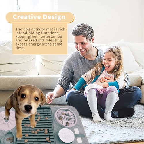 Snuffle mat for Dogs Iteractive Dog Puzzle Toy Used for Training Stress Relief This sniffing mat effectively slows your dog's eating pace. Suitable for indoor and outdoor use. Gray (Gray)