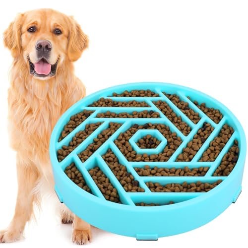 Slow Feeder Dog Bowls Large Medium Breed (Blue)