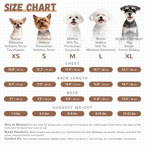 Small Dog Sweaters Cute Bear Dog Cardigans Clothes for Small Medium Dogs Boy Girl Puppy Cat Knitting Cardigan Outfits Dogs Winter Coats Warm Pet Doggy Clothes Soft Knitwear Apparel (Beige / X-Large)