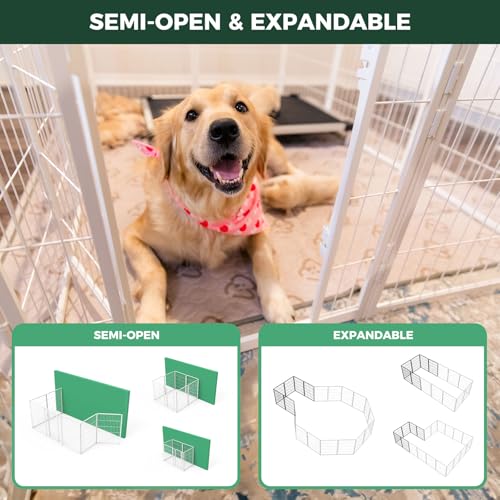 Homeplus Indoor Dog Playpen (White / 40"H)