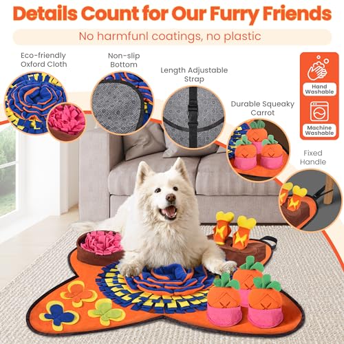 Large 28.5" Snuffle Mat for Dogs (Orange / 32"x20")