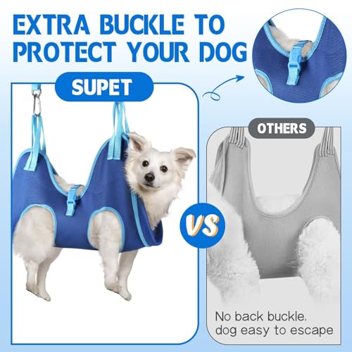 Dog Grooming Hammock (S( Legs Spacing：5.2“-12.2" / Max W：14-30LBS ) / Blue)