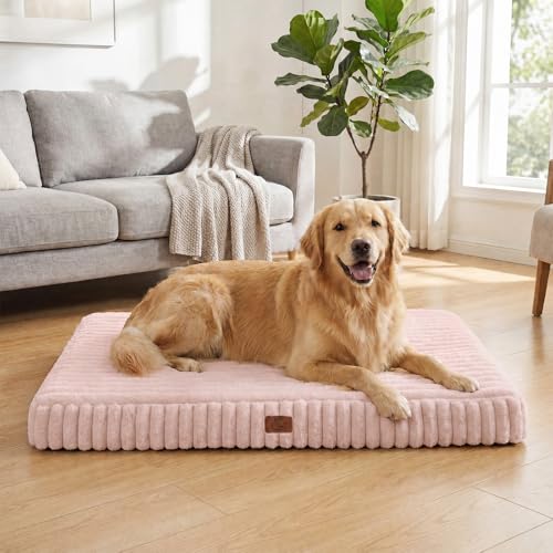 Orthopedic Dog Bed for Large Dog (Pink / 36"x27"x3")