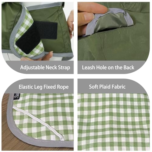 Dog Raincoat Reversible (Army Green / Small(9-13lb))