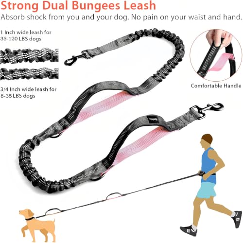 Hands Free Dog Running Leash with Waist Belt (Medium)