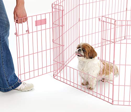 MidWest 24 Inch Pink Exercise Pen (Pink w/ Door / 24" H)