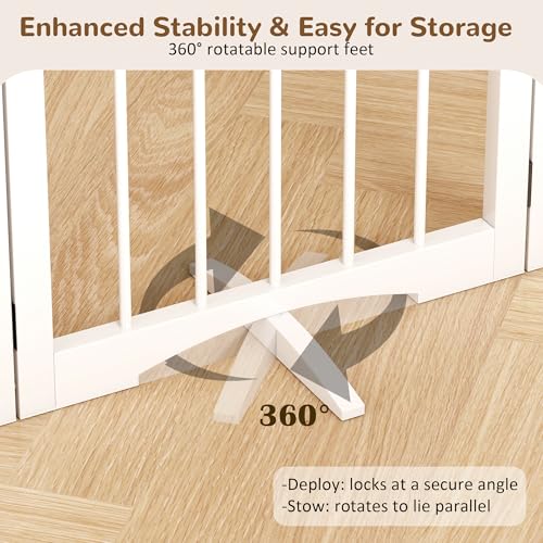 Free Standing Dog Gate Indoor (White / 3-Panel, 24"Tall)