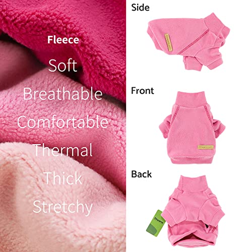 3 Pack Classic Fleece Sweatshirt for Small Dogs and Cats (Small / Pink-Rose-Baby Pink)