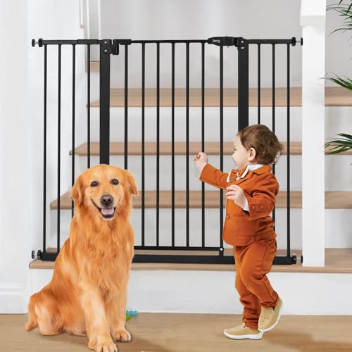 36" Extra Tall Baby Gate for Stairs (Black / 29-42.5"Wide, 36"Tall)