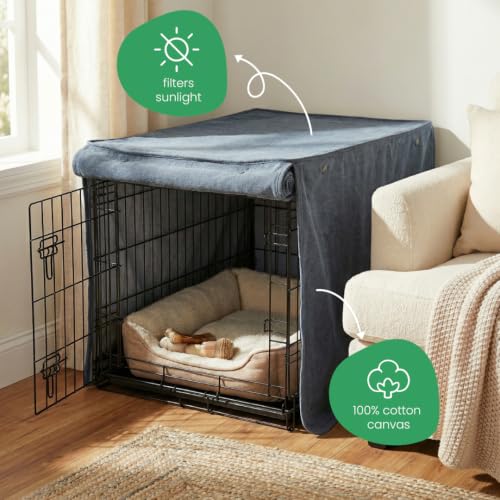 Dark Blue Dog Crate Cover (Dragonstone / 36.0"L x 23.0"W x 25.0"H)
