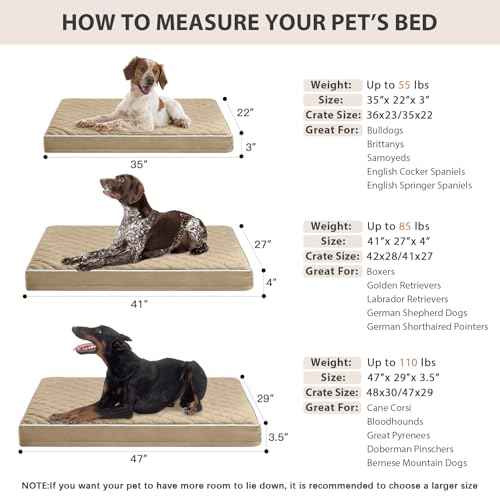 Orthopedic XXL Dog Beds for Large Senior Dog Bed Comfy Sleeping (brown / 47"L x 29"W x 3.5"Th)