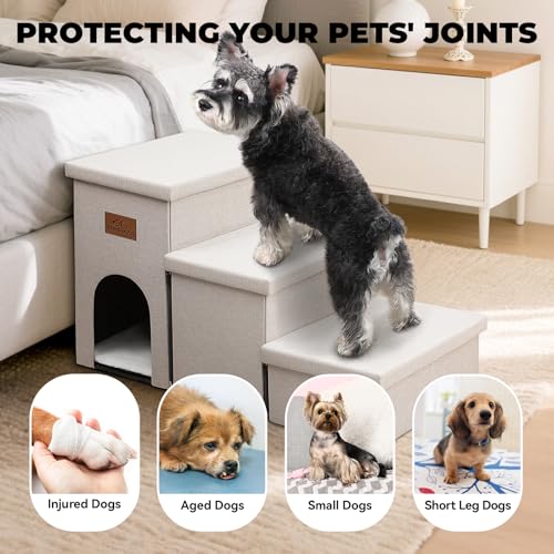 Dog Stairs with Storage (Beige With Condo / 3)