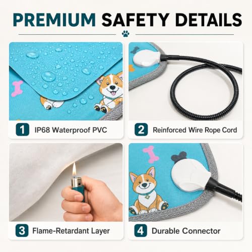 Cat Heating pad 18x18 in with Normally Open Function (18.0"L x 18.0"W)