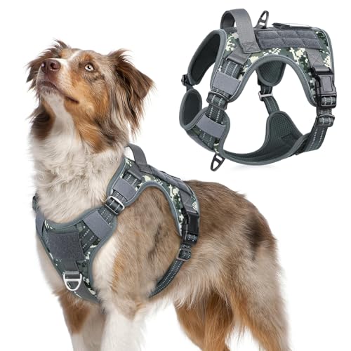 Tactical Dog Harness for Medium (Grey Camo / Medium)