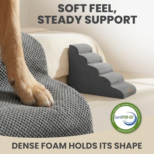 Dog Stairs for High Beds (Light Grey / Stairs 24.5"H)