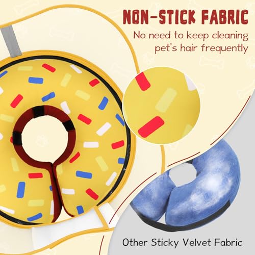 Elevated Inflatable Dog Cone Collar Alternative After Surgery (Donut Yellow / S(Neck 7"-9.5"))