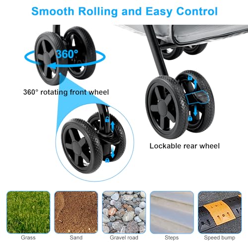 Double Pet Stroller for 2 Dogs & Cats (Gray)