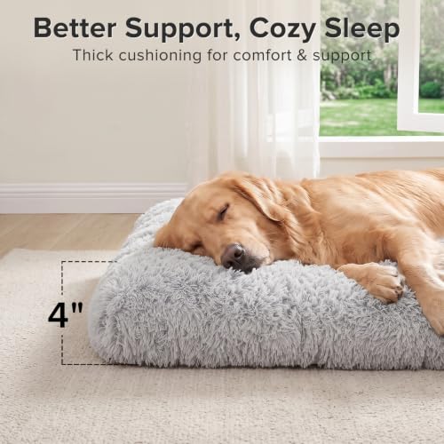 Large Dog Crate Pad (47.0"L x 29.0"W x 4.0"Th / Light Grey)