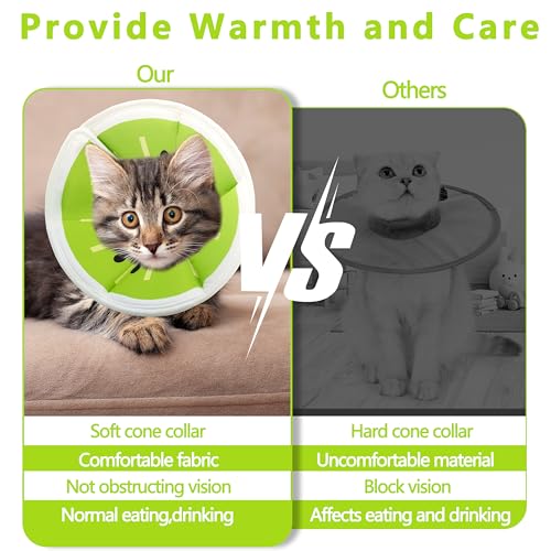 Soft Adjustable Cat Cone Collar (Kiwifruit / Medium)