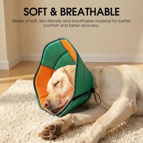 Dog Cones for Large Dogs Soft Dog Cone to Stop Licking (Pine Green / X-Large)
