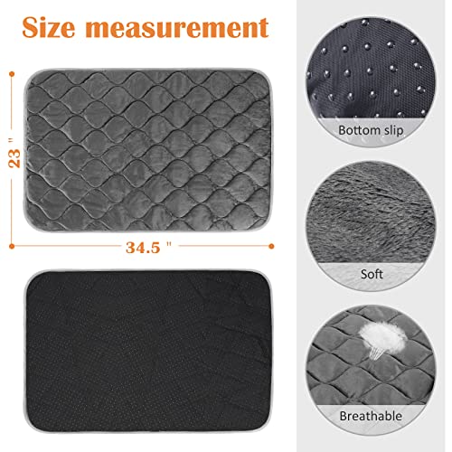 Self Warming Cat Bed Self Heating Cat Mat Thermal Pet Bed Mat Self (34.6"L x 22.8"W x 0.5"Th / Grey)