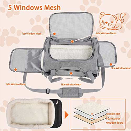 Pet Carrier Bag Airline Approved Up for Cats and Dogs Up to 20LBs