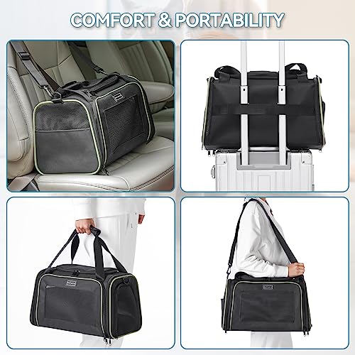 Pet Carrier Airline Approved with Extendable Mat (Medium / Black)