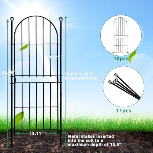 Decorative Garden Fence (Black / 31 in(H))