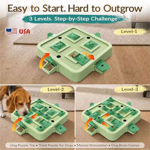 3 Level Dog Chess Puzzle Toy (LEVEL 3 IN 1 / Green)