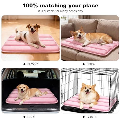 Dog Crate Pad (M(28"*16"*1.5") / New-Pink-1pc)